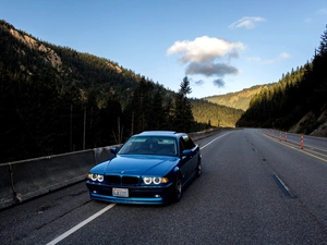 Way, Blue, BMW, Mountains