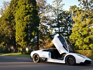 Murcielago, White, Street, Park, LP670-4SV, Lamborghini