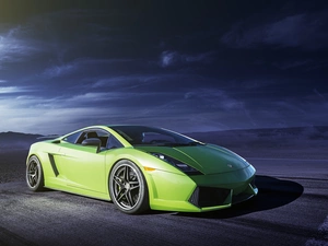 Mountains, Night, Gallardo, Way, Lamborghini