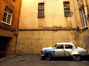 Automobile, Wolga, tenement-house, Old car, Old