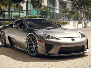 Lexus, buildings, Palms, LFA