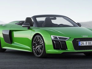 2017, green ones, Audi R8 Spyder V10 Plus