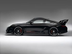 Left Profile, Black, Porsche 911