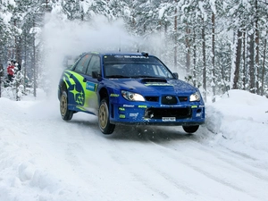 winter, Subaru Impreza, rally