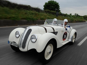 White, BMW, rally, vintage