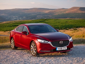 Mountains, red hot, Mazda 6