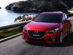 Mazda 3, sea, rocks, Way