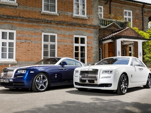 Rolls-Royce Wraith, House, Rolls-Royce Ghost, White, blue