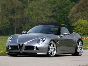 Way, viewes, Alfa Romeo 8c Spider, trees