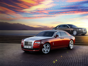Two cars, Rolls Royce Ghost, 2017, cars