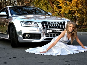 Audi S5, Beauty, Women, chrome