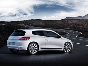 Volkswagen, Scirocco, Automobile, White, Way