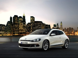 Town, White, VW Scirocco
