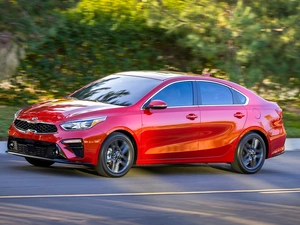 red hot, 2019, side, Kia Forte