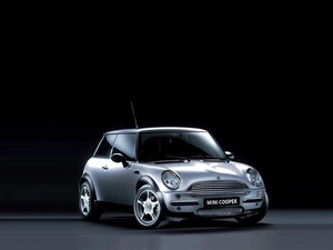 silver, Mini Cooper