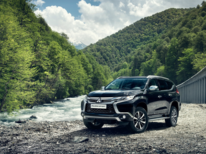 2017, Black, forest, River, Way, Mitsubishi Pajero Sport