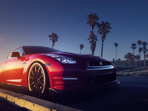 Way, Nissan, west, sun, Palms, GTR