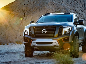 Nissan, rays, sun, Titan Warrior