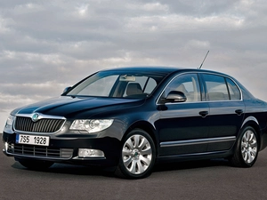 clouds, Black, Skoda Superb