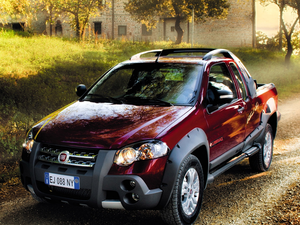 Way, Fiat Strada, trees, viewes, House