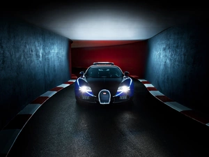 Bugatti, light, tunnel, Veyron