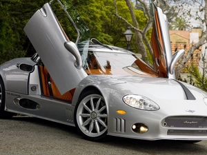 Spyker C8 Aileron, trees, viewes, square