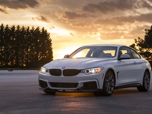 435i, Automobile, trees, viewes, Great Sunsets, BMW