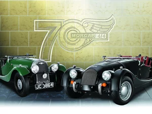 wall, logo, Morgan 4/4 70th Anniversary Edition, 2006, cars
