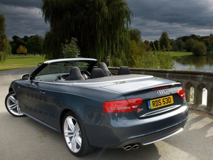 dark, Audi A5, water, green, Sky, Cabrio