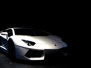 White, Lamborghini, Aventador