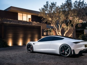 White, Tesla Roadster