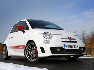 White, snow, winter, Abarth 500