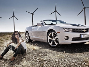 Cabrio, Women, Chevrolet, Camaro, White