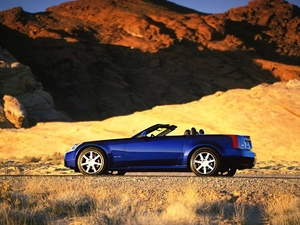 Desert, blue, Cadillac XLR