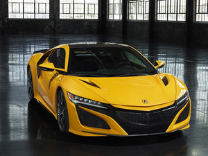 Front, Yellow Honda, Acura NSX